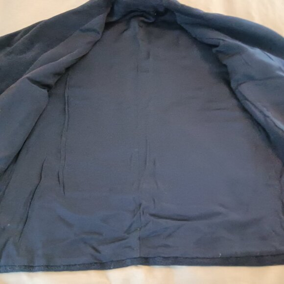Vintage Louis Goldstein 1950s Wool Coat Navy Open Front Modern Size M to L - Picture 10 of 12
